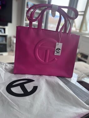 Telfar Hot Pink large Shopping Tote